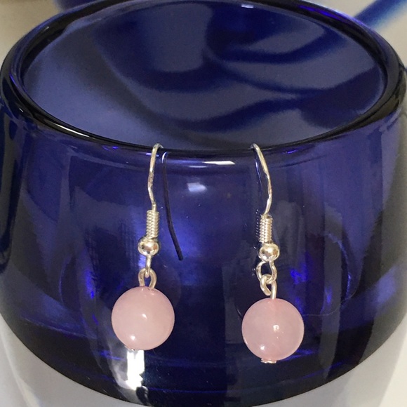 hannahshabit Jewelry - Pink Jade 925 Sterling Silver Dangle Earring